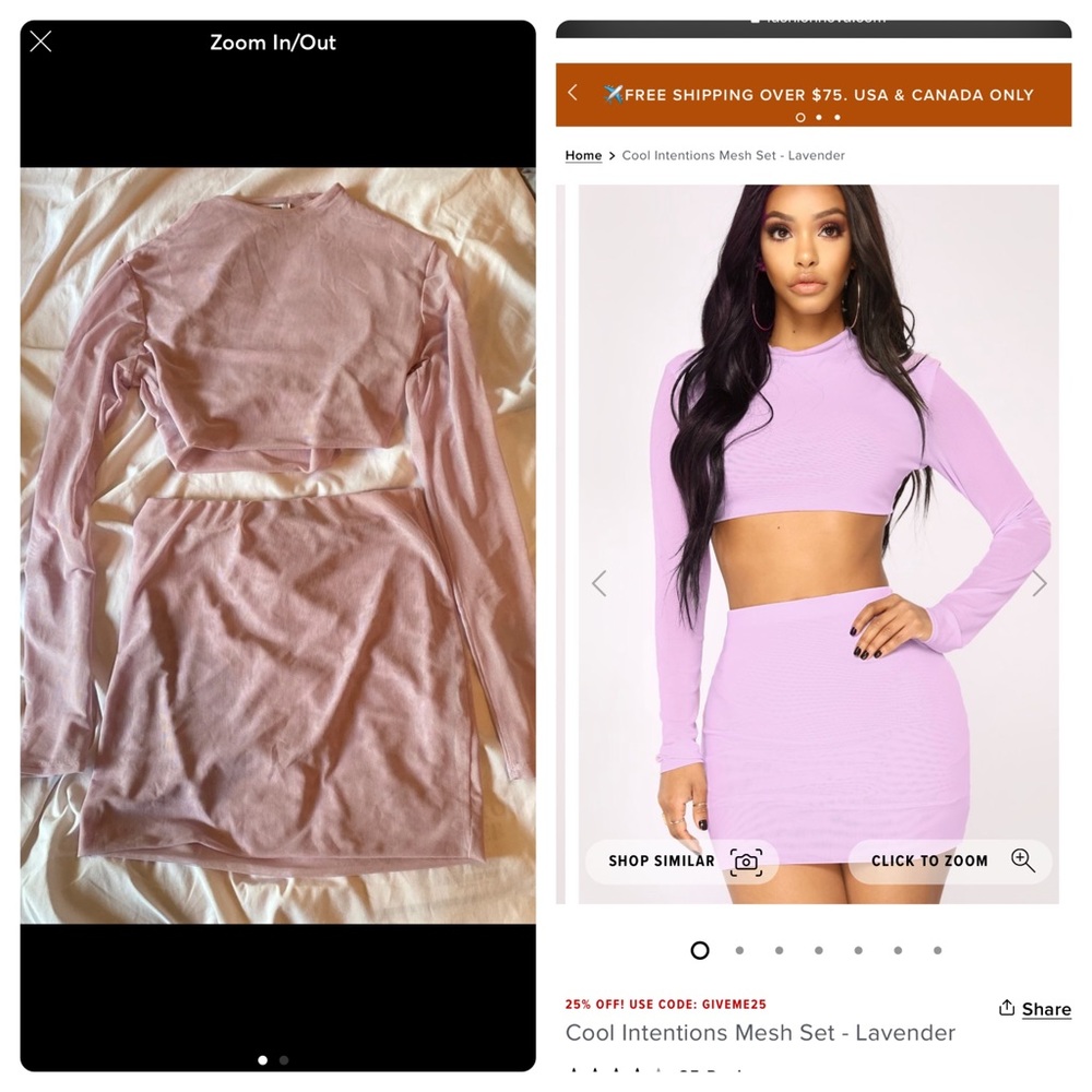 Fashion nova two piece set